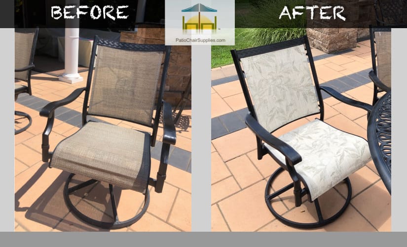 before and after sling chair repair